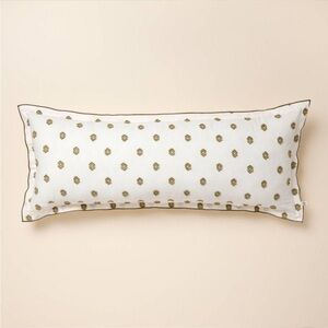 HEARTH & HAND NWT clipped Dobby lumbar throw pillow -green -36x14